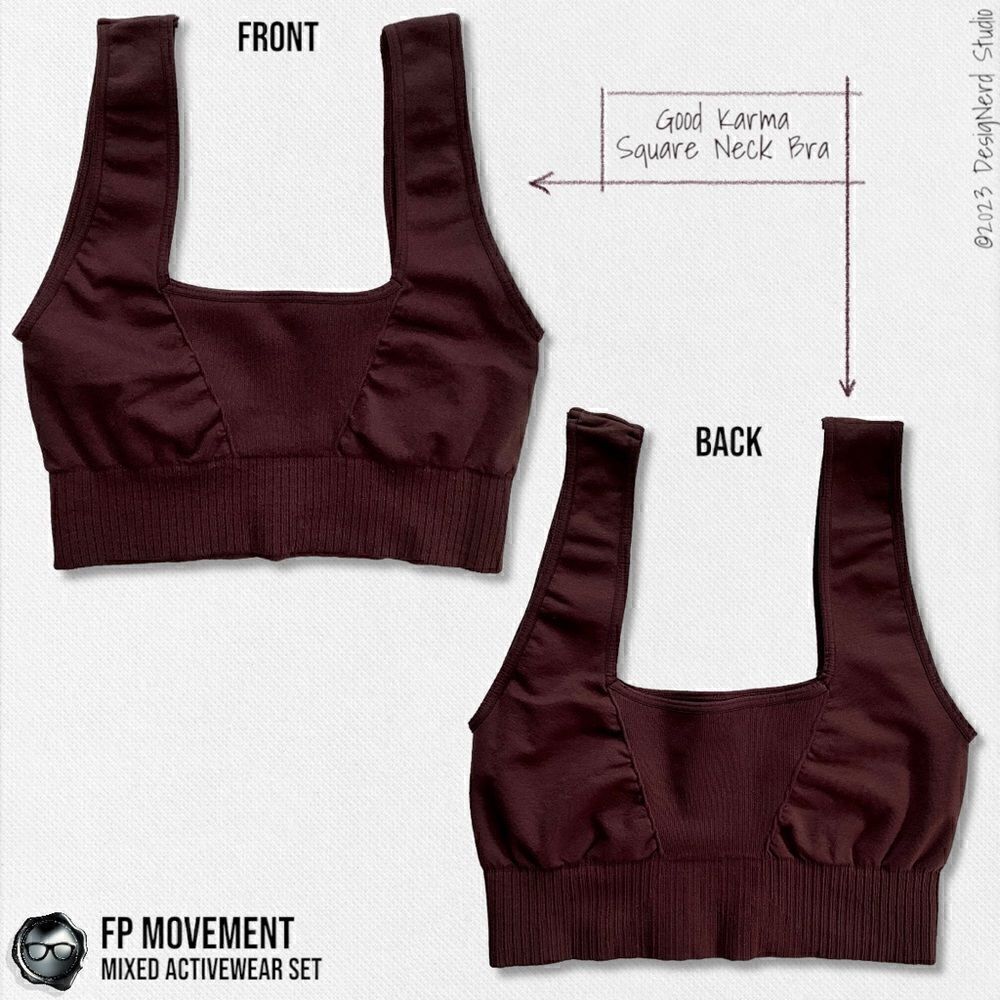 FP MOVEMENT SET: GOOD KARMA SQUARE NECK BRA + BIKE SHORTS + HAPPINESS RUNS CROP - Picture 4 of 16